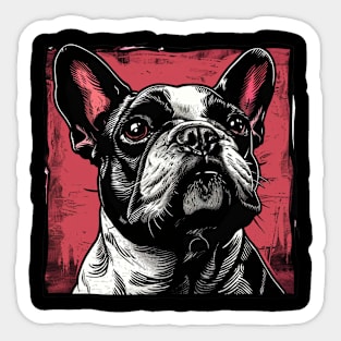 Retro Art French Bulldog Dog Lover Sticker